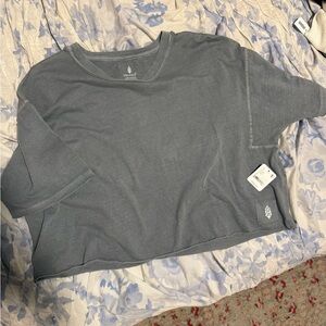 NWT Free People Gray Cropped Tee